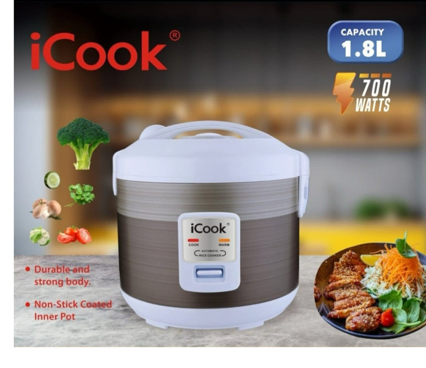 ICOOK 1.8L Rice Cooker