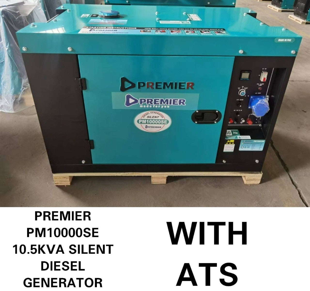 Premier PM10000SE Silent Diesel Generator 10.5KVA with ATS