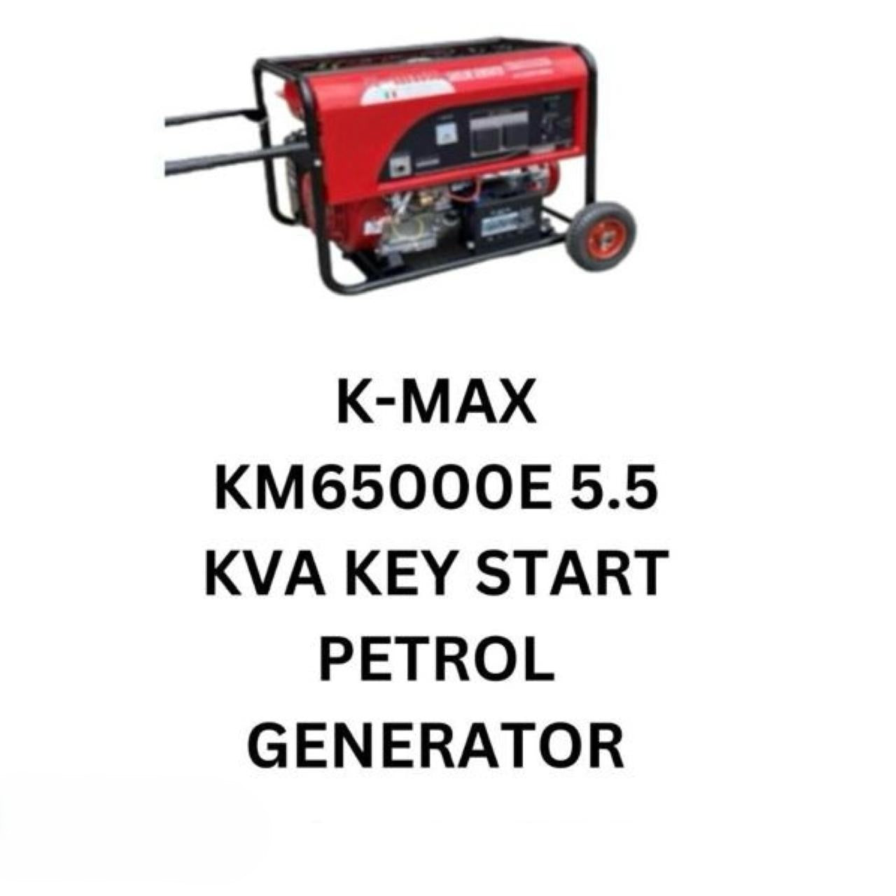 K-MAX KM6500E 5.5KVA Key Start Petrol Generator
