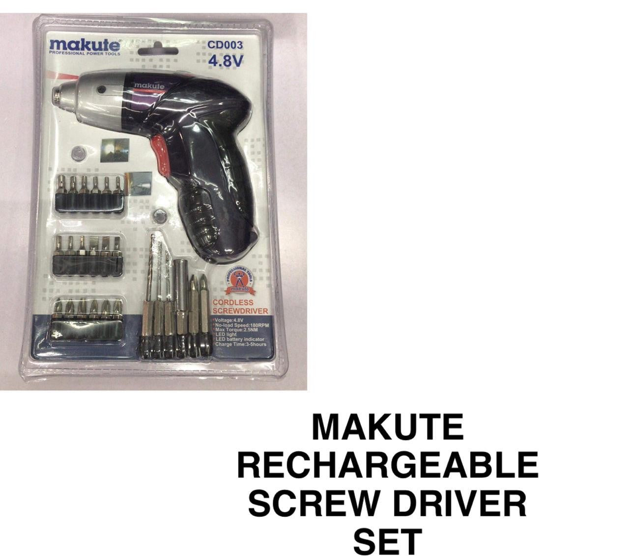 Makute Rechargable Screw Driver Set