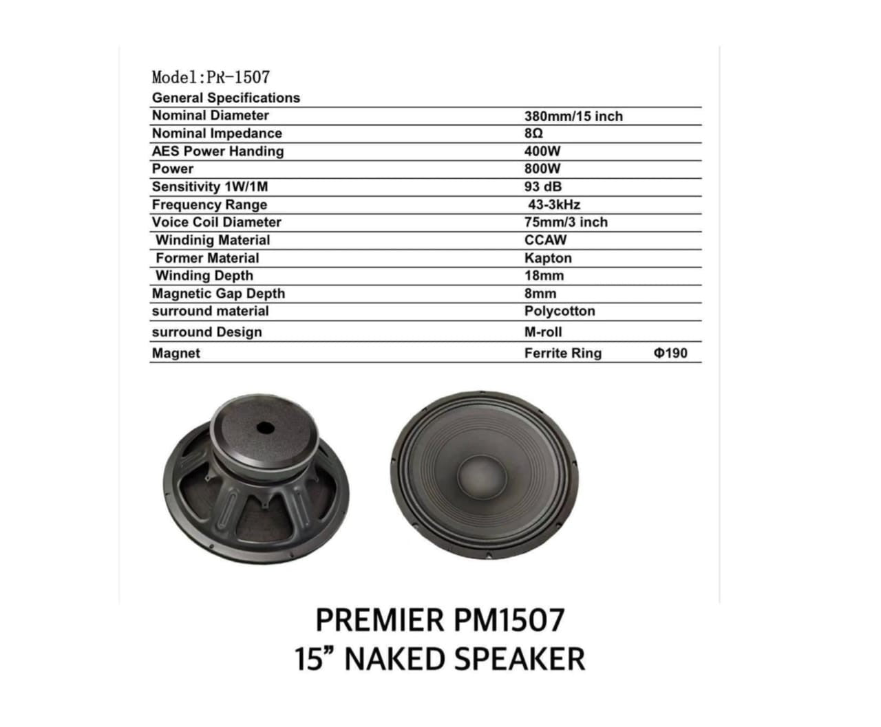 PM1507 Naked Speaker