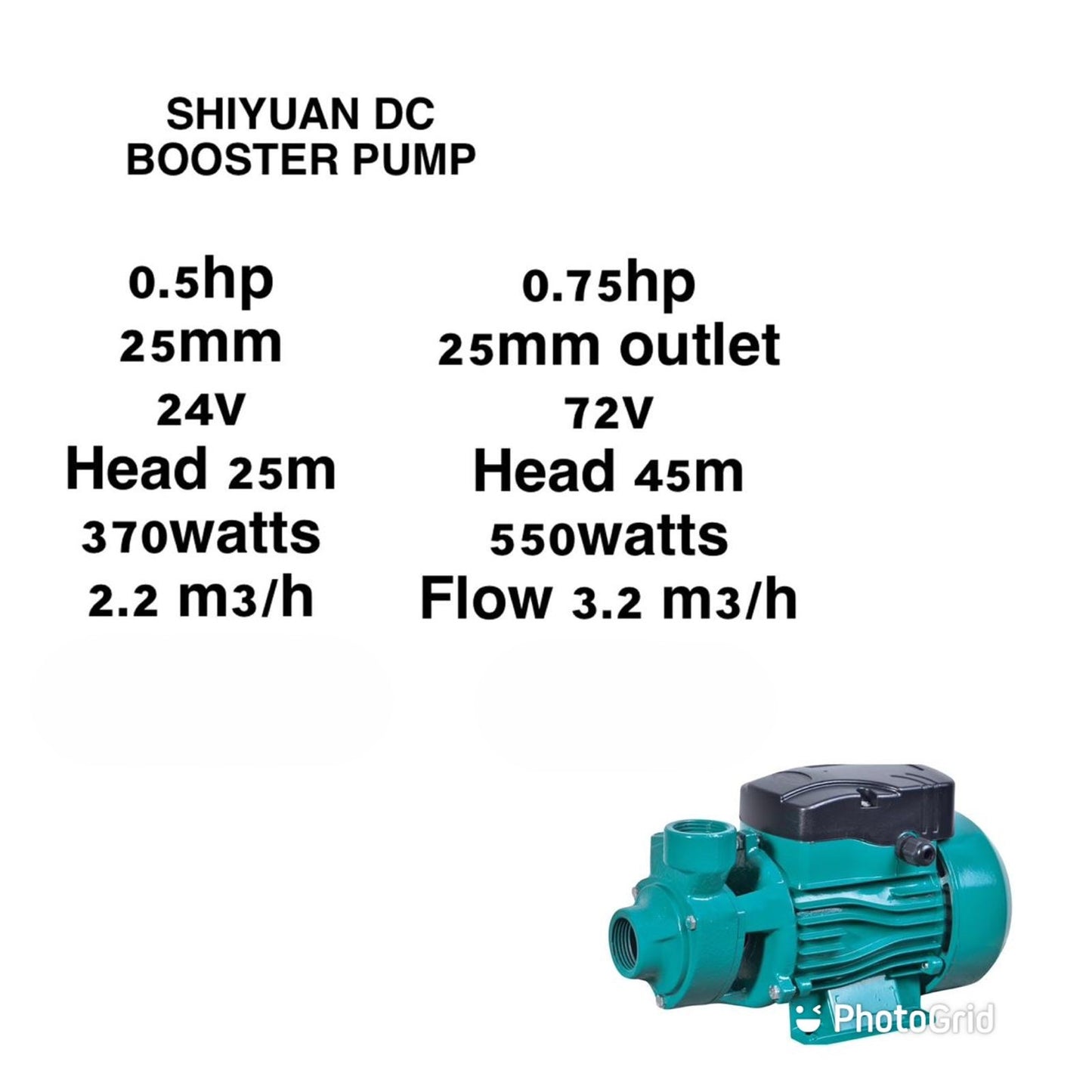 25M Shiyuan DC Booster Pump 0.5HP