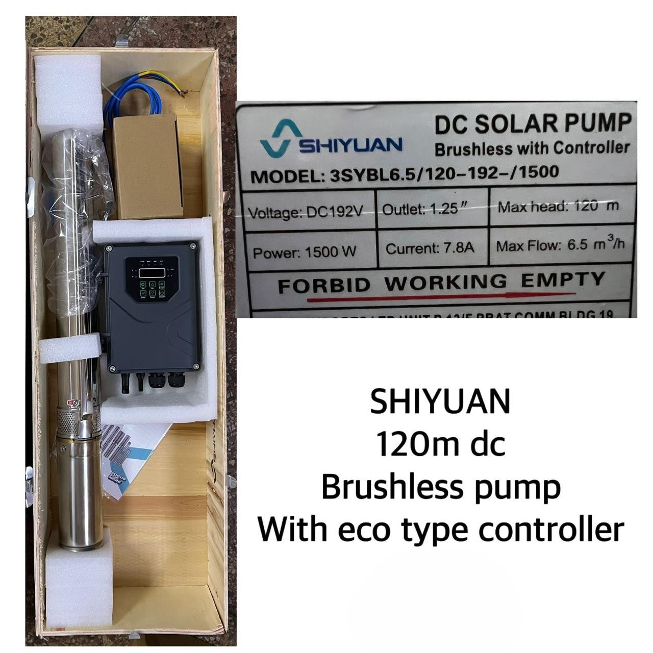 120M Shiyuan Brushless DC Pump with Eco type Controller