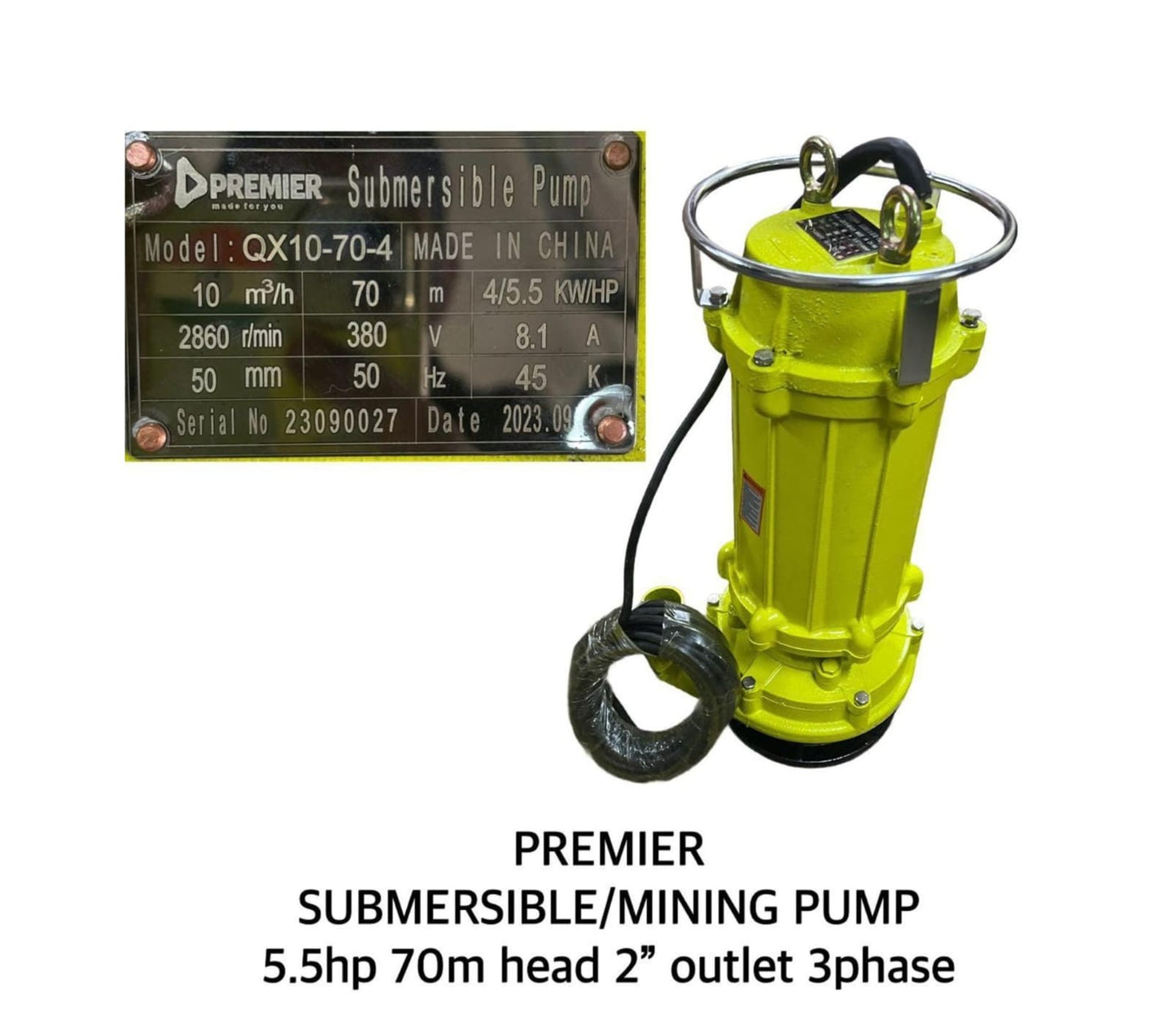 Premier Submersible/Mining Pump 5.5HP