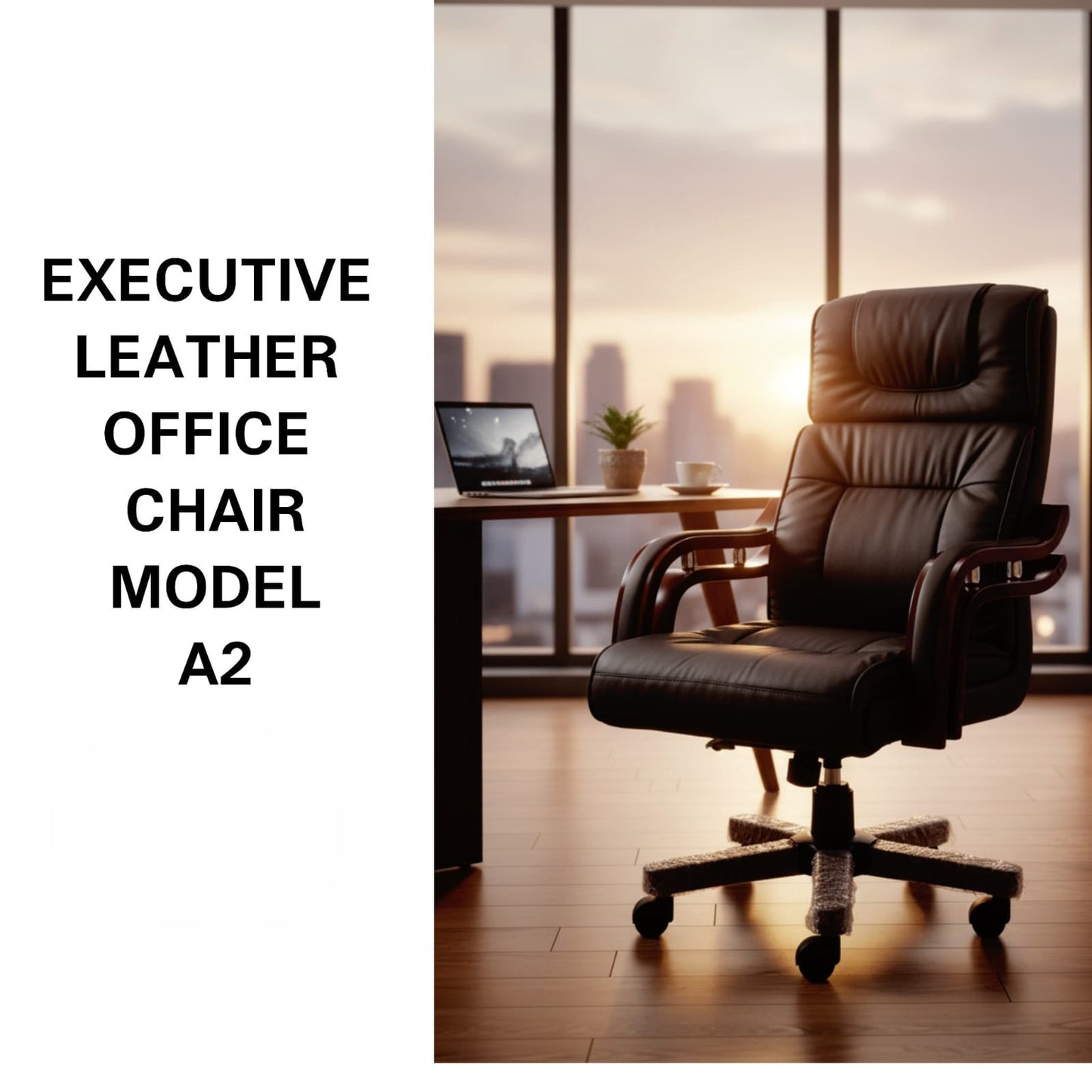 Executive Leather Chair Model A2 Black / Cream