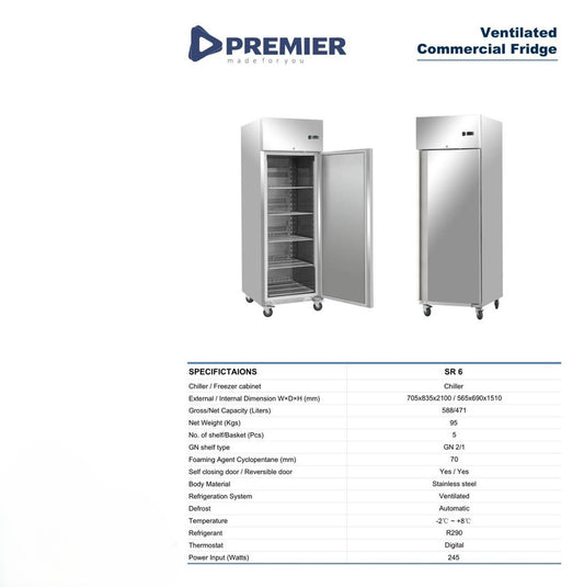 SR6 Commercial Fridge One Door