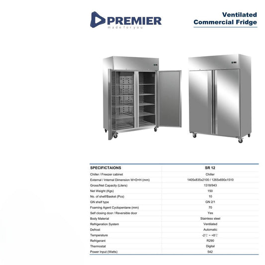 SR12 Commercial Fridge Two Door