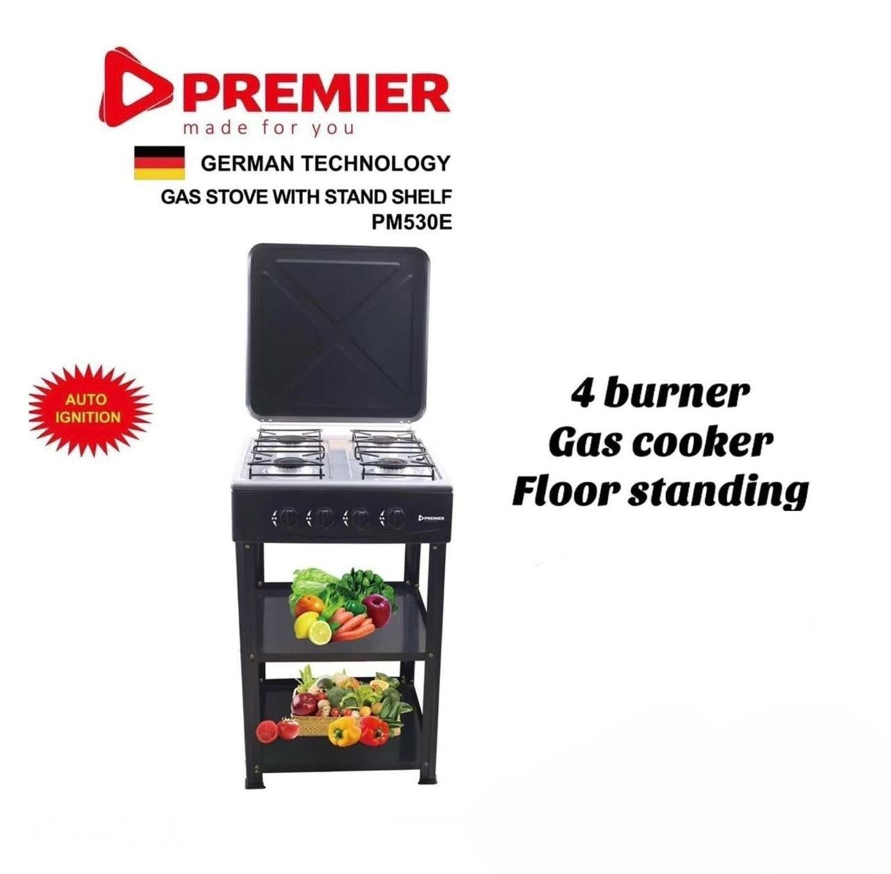 Premier 4 Burner Gas Cooker Floor Standing
