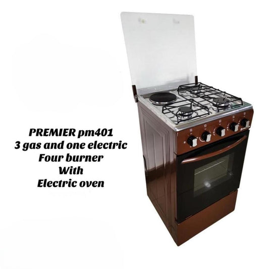 Premier 4 Burner- 3 gas & 1 electric with electric oven