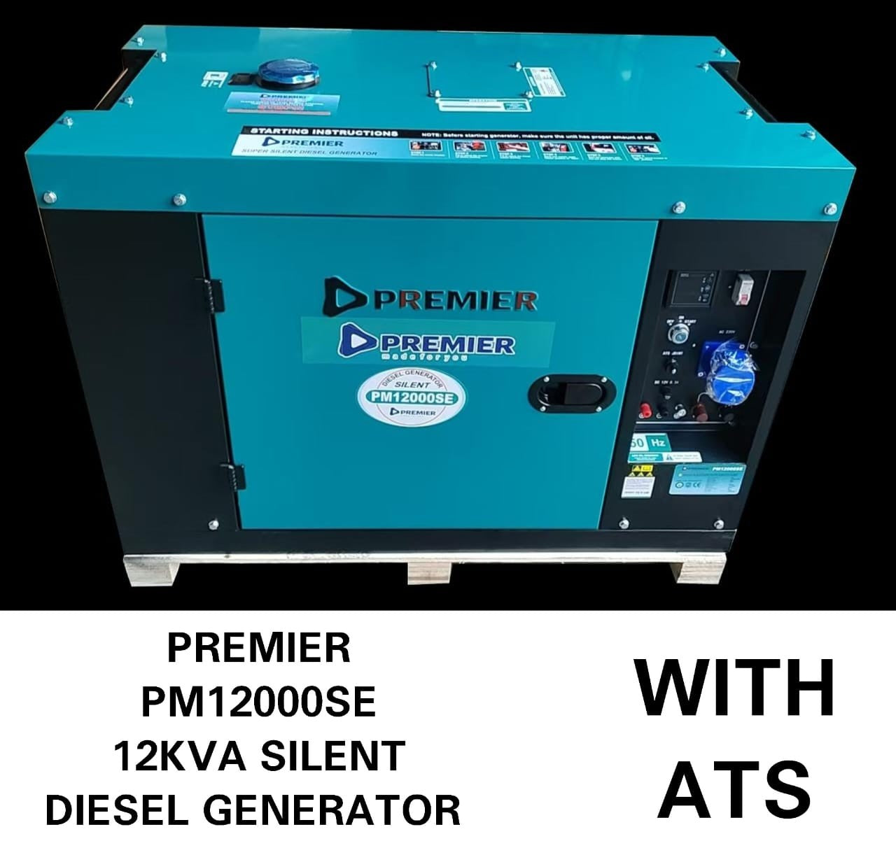 Premier PM12000SE Silent Diesel Generator 12KVA with ATS