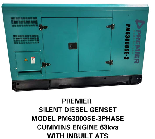 63KVA Silent Diesel Genset Three Phase Cummins Engine with Inbuilt ATS