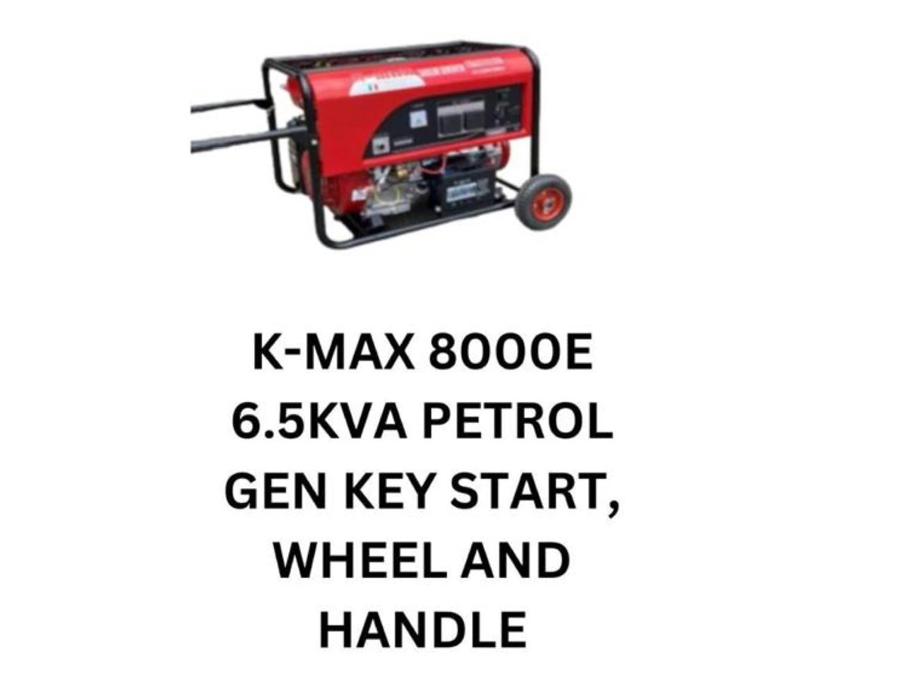 K-MAX KM8000E 6.5KVA Key Start Petrol Generator
