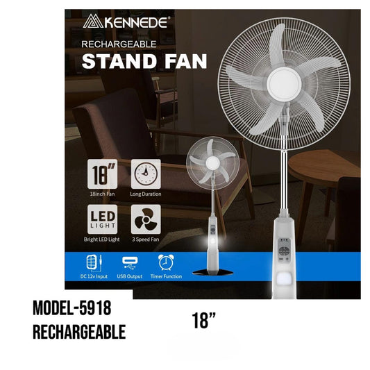 Kenedde 18"  Rechargable Stand Fan