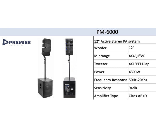 PM-6000 Active stereo PA System