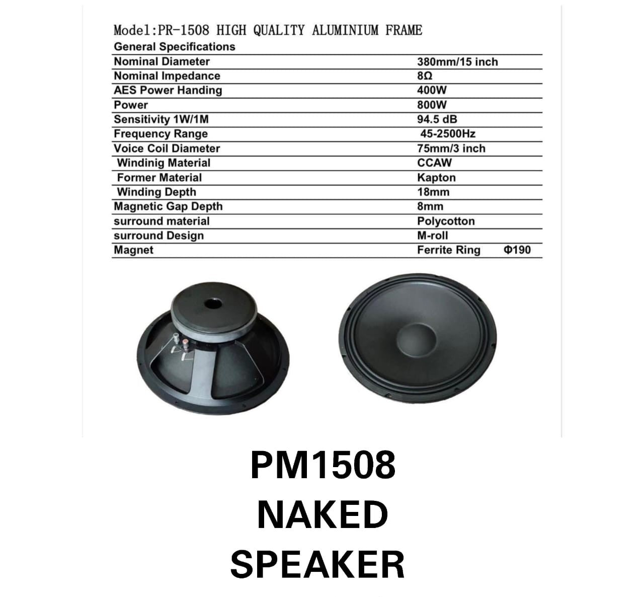 PM1508 Naked Speaker
