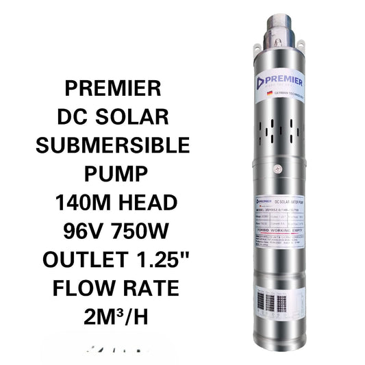140M Premier DC Solar Submersible Pump 1.25" Outlet