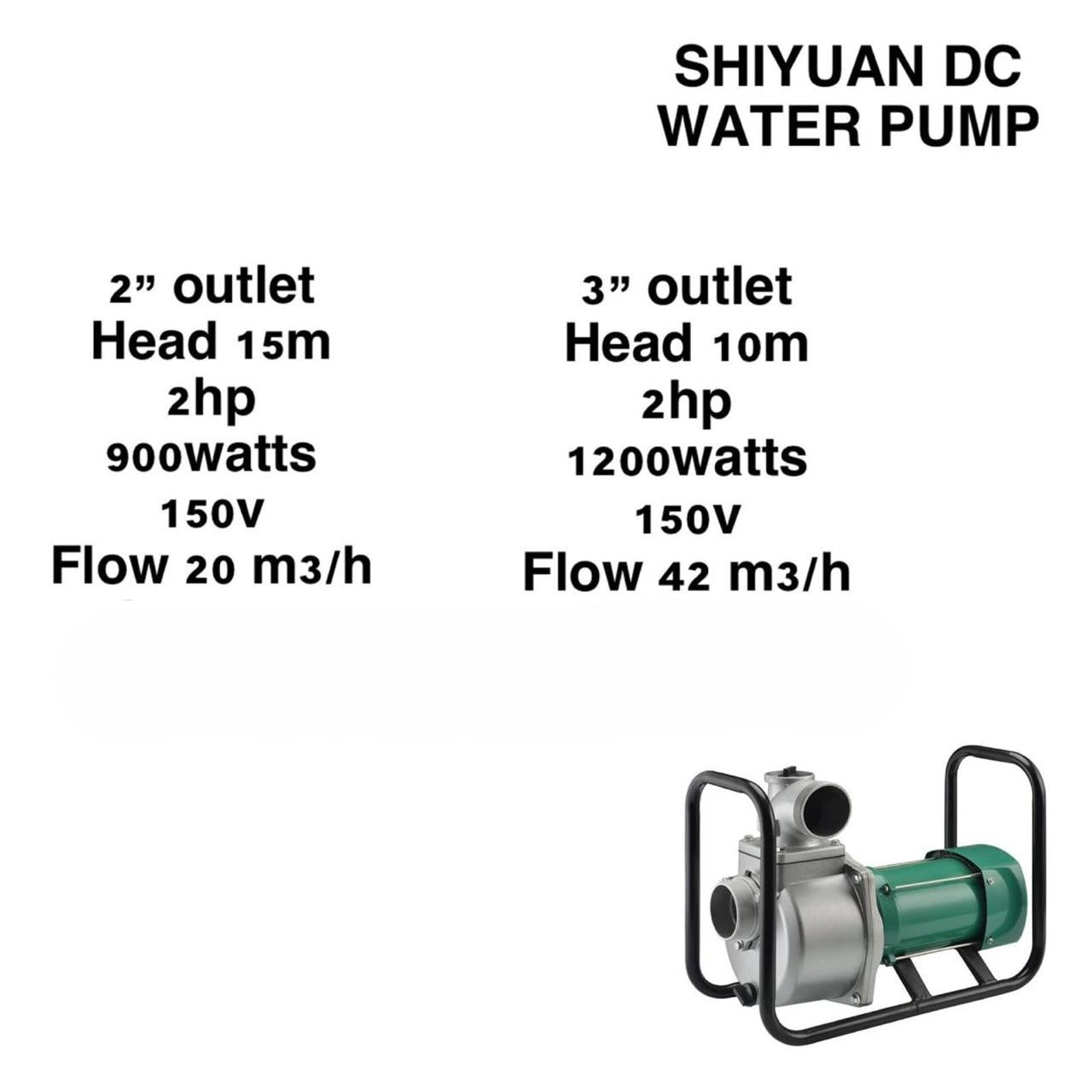 Shiyuan DC Water Pump 3" Outlet