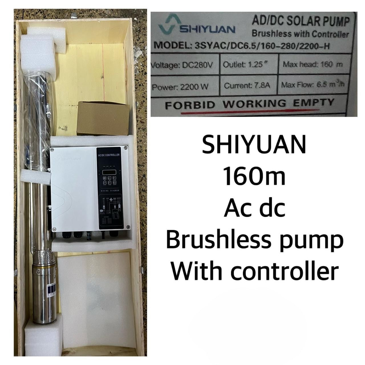 160M Shiyuan Brushless AC DC Pump with Controller