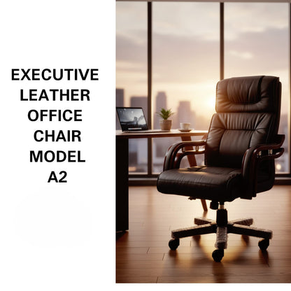 Executive Leather Chair Model A2 Black / Cream